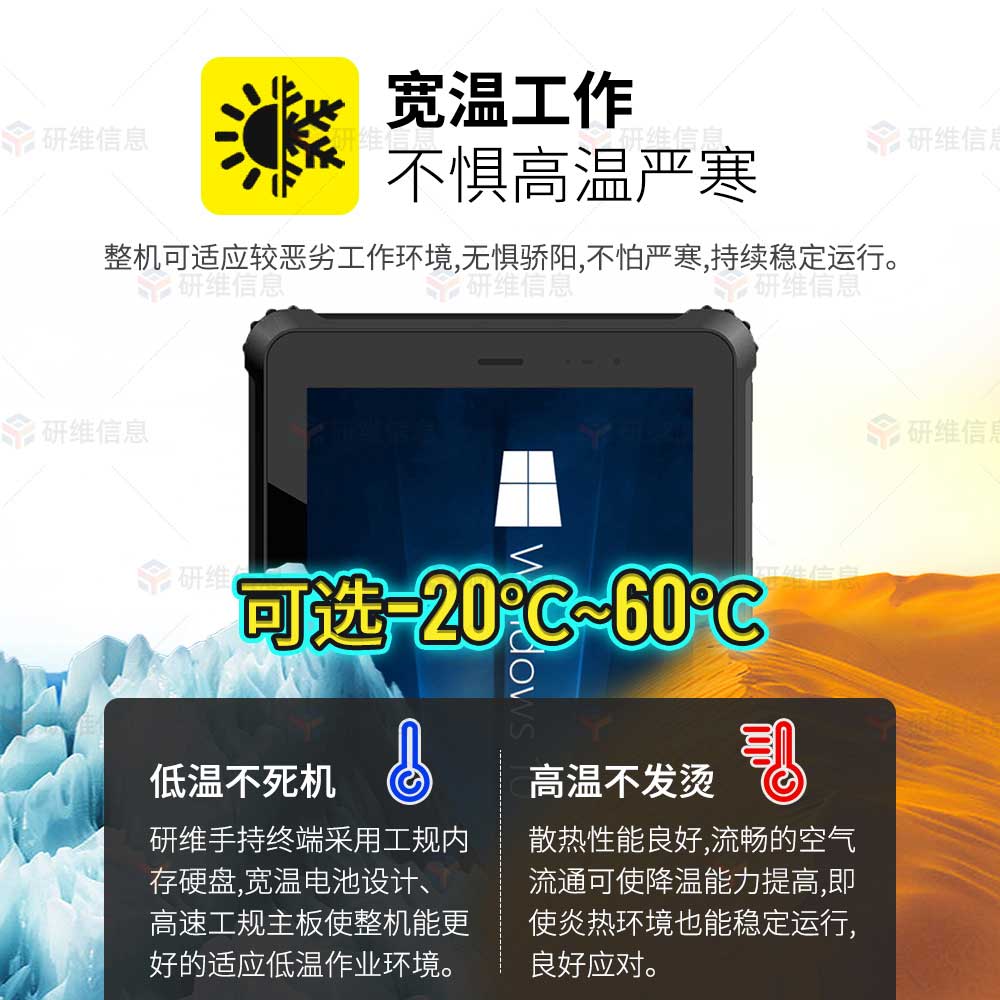 windows系统8寸三防平板电脑|条码pad|工业手持终端可定制超高频RFID二代证识别 YW80X