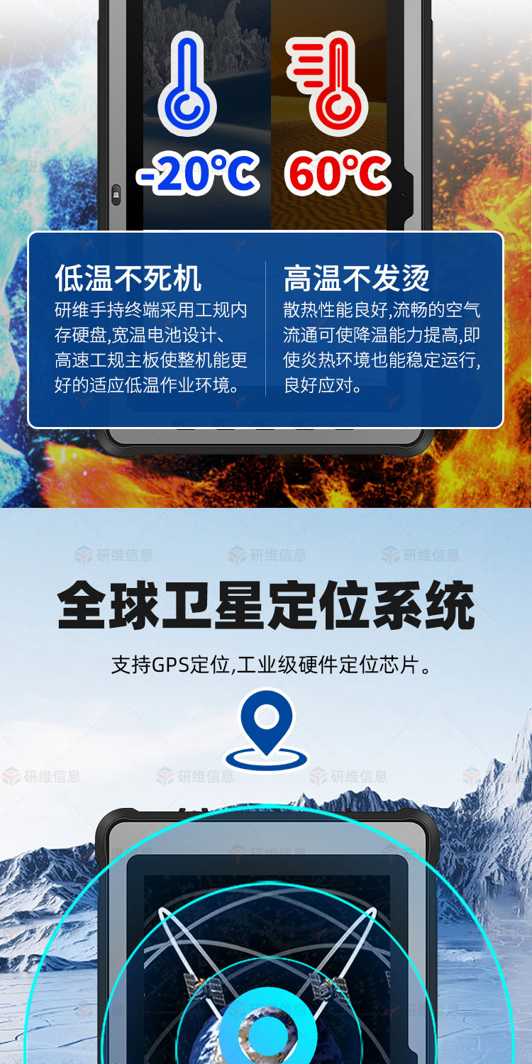 研维三防新款酷睿I5I7处理器工业手持三防加固平板电脑支持改制扫码|UHF|二代证识别|航插|客供模块等-KR512
